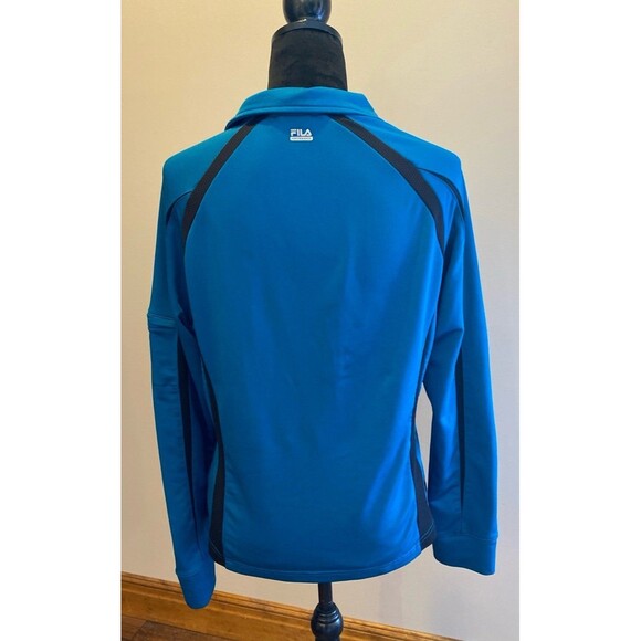 Fila Athletic Jacket Size Large Turquoise Fitted Zipper Pockets Thumb Holes - Picture 5 of 12